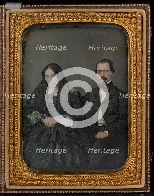 Portrait of a Woman and Man, about 1850s. Creator: Unknown.