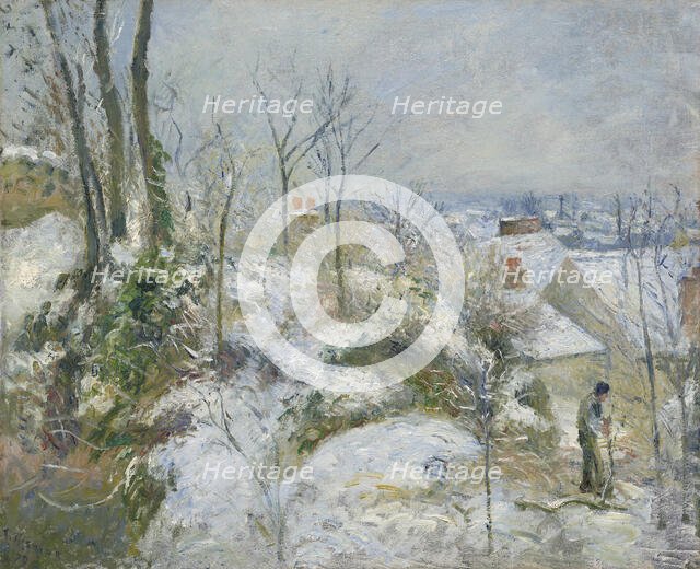 Rabbit Warren at Pontoise, Snow, 1879. Creator: Camille Pissarro.