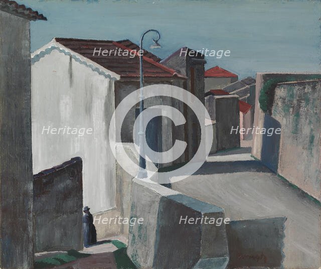 Street in Cagnes, 1920-1923. Creator: Carl Wargh.