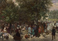 Afternoon in the Tuileries Gardens, 1867. Artist: Menzel, Adolph Friedrich, von (1815-1905)