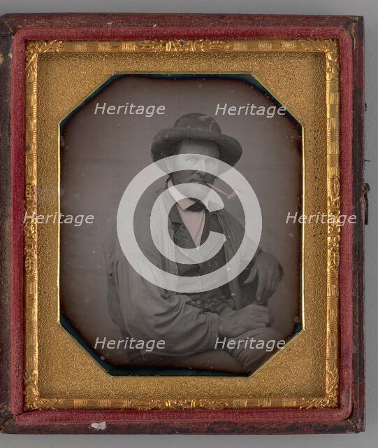 Untitled (Portrait of a Man with a Corncob Pipe), 1855. Creators: Charles Richard Meade, Henry W. Meade.