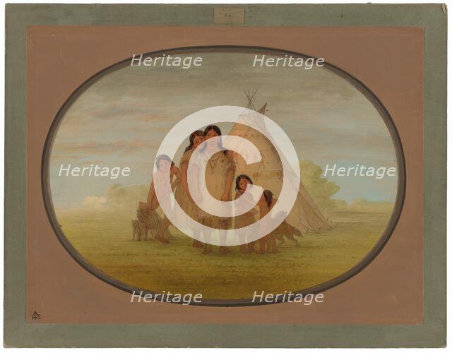 Camanchee Chief's Children and Wigwam, 1861/1869. Creator: George Catlin.