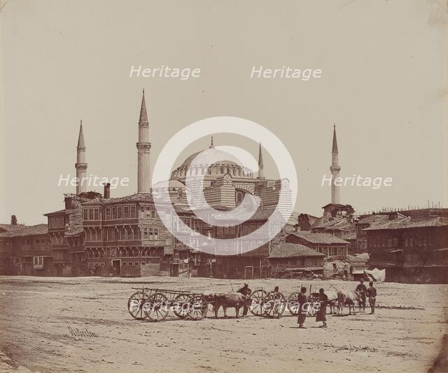 Hagia Sophia from Place l'Hippodrome, 1857. Creator: James Robertson.