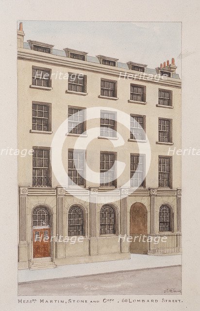 Lombard Street, London, c1850. Artist: Thomas Rowlandson