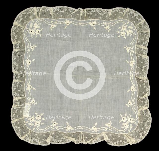 Handkerchief, American, 1840-60. Creator: Unknown.