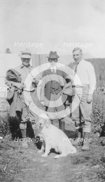 Left to right: Mr. Herron, Frank G. Carpenter and Duncan Stuart, between c1900 and 1916. Creator: Unknown.