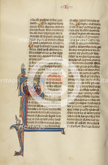 Initial Q: Two Groups Disputing before a Judge; Vidal Mayor, about 1290-1310. Creator: Unknown.