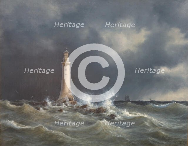 Eddystone Lighthouse, 1846. Creator: Anton Melbye.