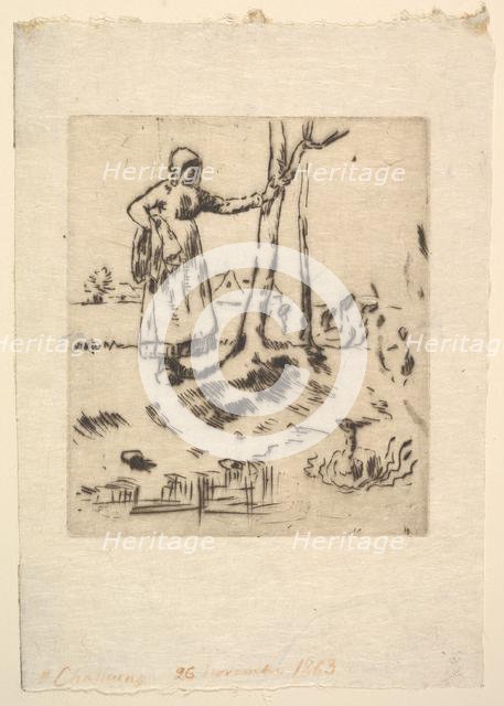 The Goose Girl, 1830-75. Creator: Jean Francois Millet.