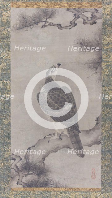 Hawk on a Pine (Shoo zu), 16th century. Creator: Kano Yukinobu.