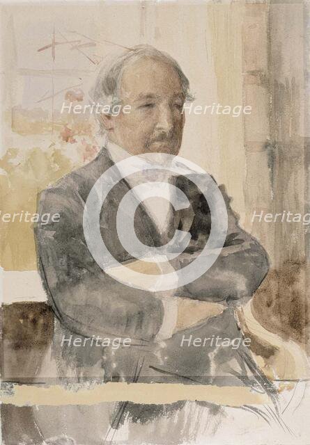 Sketch for the Portrait of Zacharias Topelius, 1888. Creator: Albert Edelfelt.