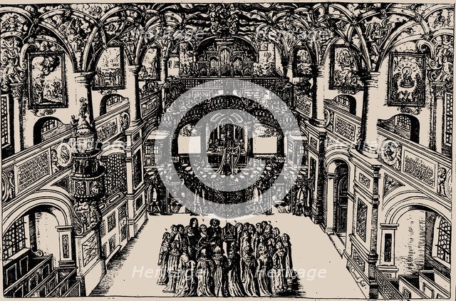 Court Choir of Dresden. From: Geistreiches Gesangbuch by Christoph Bernhard, 1676.