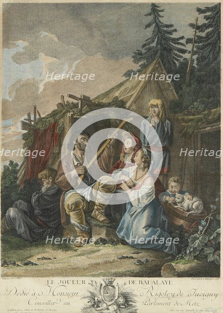 The Balalaika Player, 1765. Artist: Le Prince, Jean-Baptiste (1734-1781)