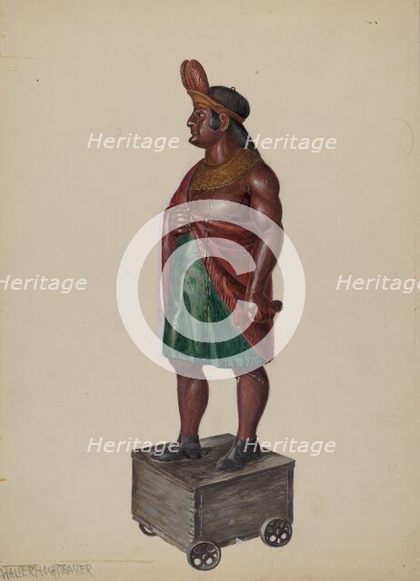 Cigar Store Indian, c. 1936. Creator: Walter Hochstrasser.