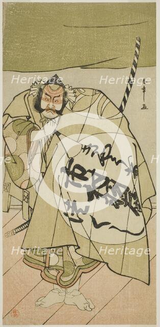 The Actor Ichimura Uzaemon IX as Asahina no Sabura in the Play Tsukisenu Haru Hagoromo..., c. 1777. Creator: Shunsho.
