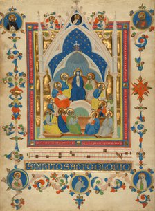 Pentecost: Leaf from the Laudario of Sant'Agnese, about 1340. Creator: Master of the Dominican Effigies.