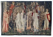 Quest for the Holy Grail Tapestries - Panel 2 - The Arming and Departure of the Knights, 1895-96. Creator: Sir Edward Coley Burne-Jones.