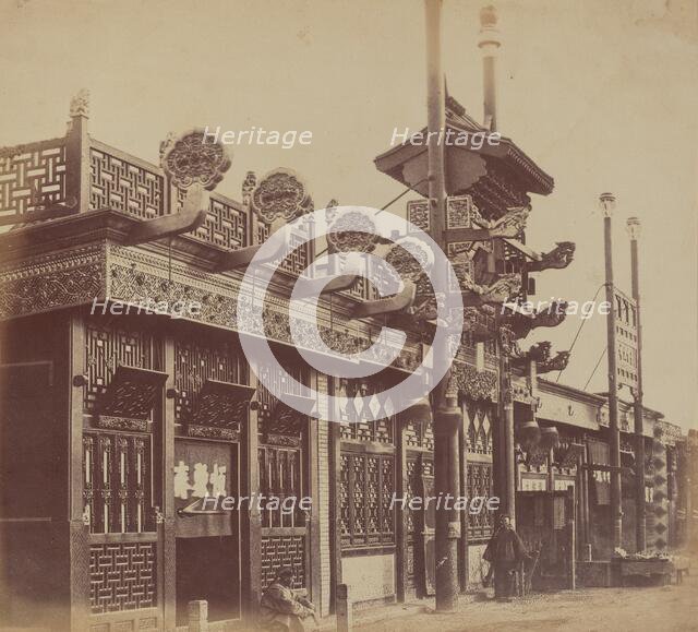 Shops and Street, Chinese City of Pekin, October 1860, 1860. Creator: Felice Beato.