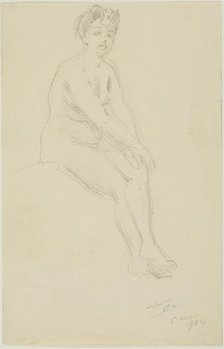 Seated Female Nude, 1904. Creator: Anders Leonard Zorn.