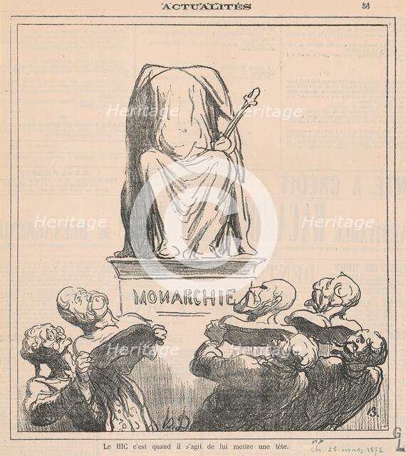 Le hic c'est quand il s'agit de lui mettre une tête, 19th century. Creator: Honore Daumier.