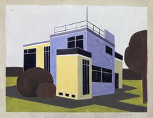 Design for a Detached House, 1923. Creator: Molnar, Farkas (1897-1945).
