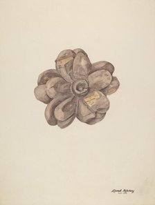 Wood Carving - Flower, c. 1939. Creator: Lionel Ritchey.