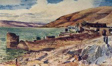 'The Lake of Galilee, Looking South from Tiberias', 1902. Creator: John Fulleylove.