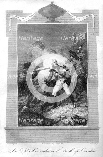 Sir Ralph Abercrombie (1734-1801) in the Battle of Alexandria, 1816. Creator: T Wallis.