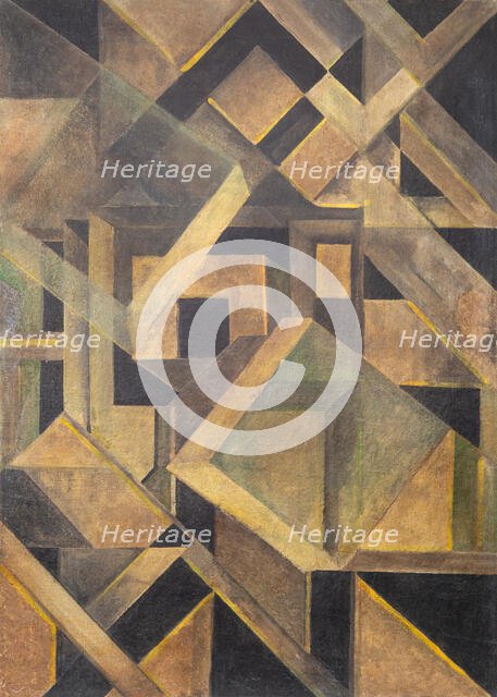 Abstract Composition with Crystalline Forms, c. 1920. Creator: Matyushin, Mikhail Vasilyevich (1861-1934).