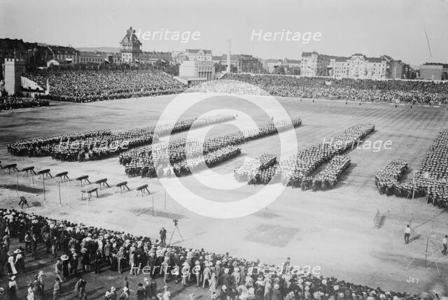 6000 girls at Sokol Sports at Prague, Austria, 1912. Creator: Bain News Service.