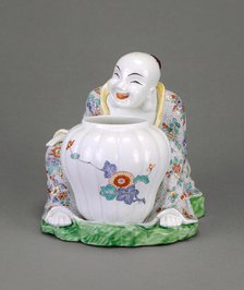 Seated Figure and Potpourri Vase, Chantilly, c. 1740. Creator: Chantilly Porcelain Manufactory.