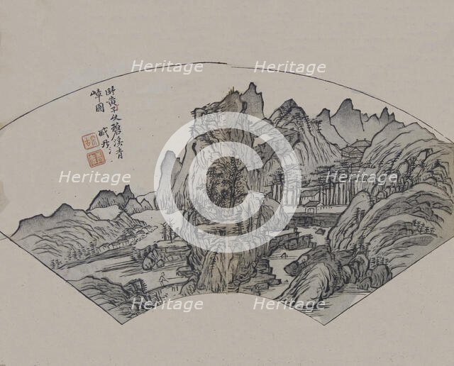 Huang Gongwang’s (1269-1354) Emerald Streams and Verdant Cliffs, as interpr..., First edition, 1679. Creator: Wang Gai.