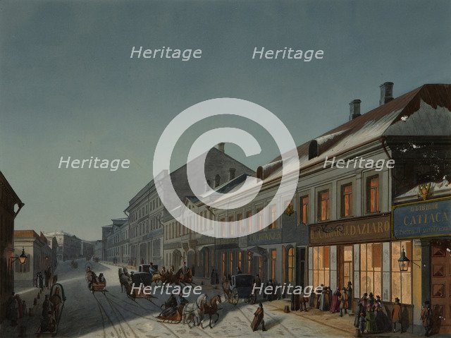 Kuznetsky Most (Blacksmith's Bridge) in Moscow, 1850s.