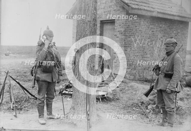 German field telephone, 1914. Creator: Bain News Service.