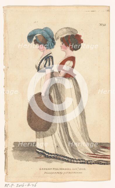 Magazine of Female Fashions of London and Paris. No.23. London Full Dresses, Jan. 1800, 1800. Creator: Unknown.