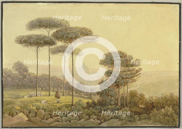 View of Florence from a tree-covered hilltop, 19th century. Creator: Unknown.