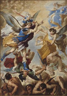 Archangel Michael defeats the rebel angels, 1657. Creator: Giordano, Luca (1632-1705).
