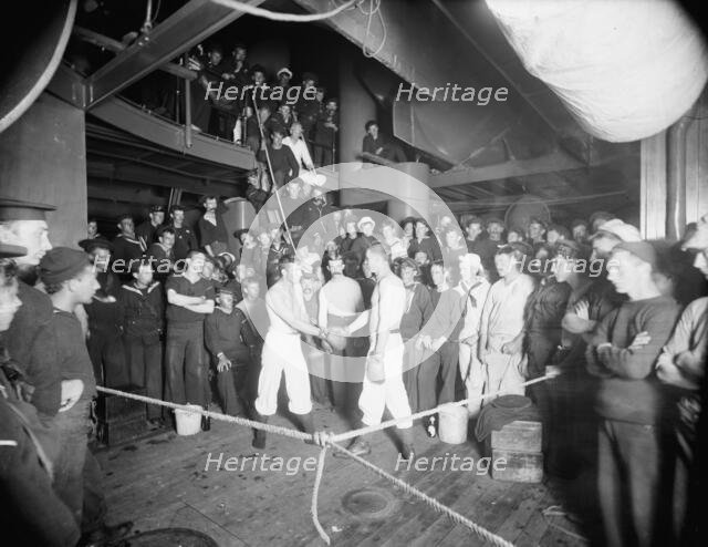 U.S.S. Oregon, shake hands, between 1896 and 1901. Creator: Unknown.
