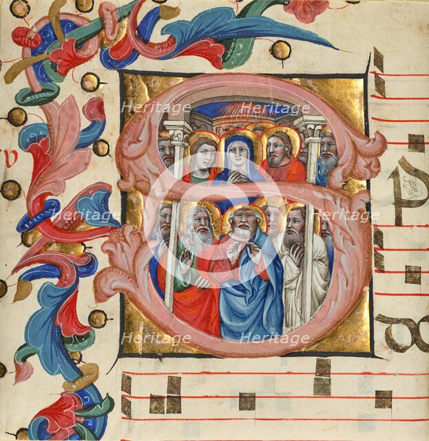Initial S: Pentecost, about 1394-1402. Creator: Niccolo di Giacomo da Bologna.