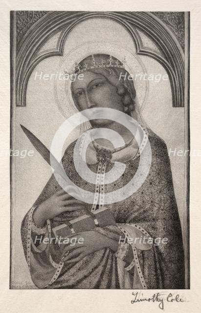 Old Italian Masters: St. Catherine of Alexandria, 1888-1892. Creator: Timothy Cole (American, 1852-1931).