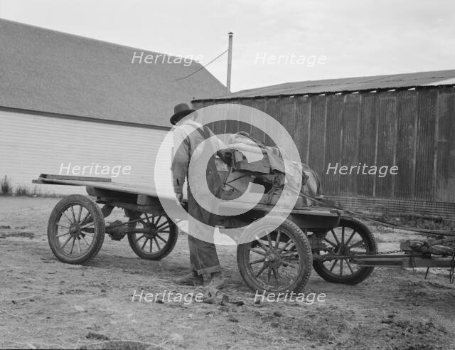 Stump farmer's wagon, Bonners Ferry, Idaho, 1939. Creator: Dorothea Lange.