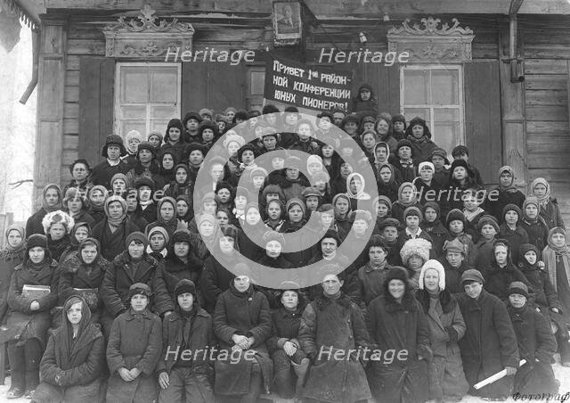 The first district conference of young pioneers, 1880. Creator: GP Putintsev.