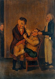 A surgeon extracting a tooth. Creator: Unknown.