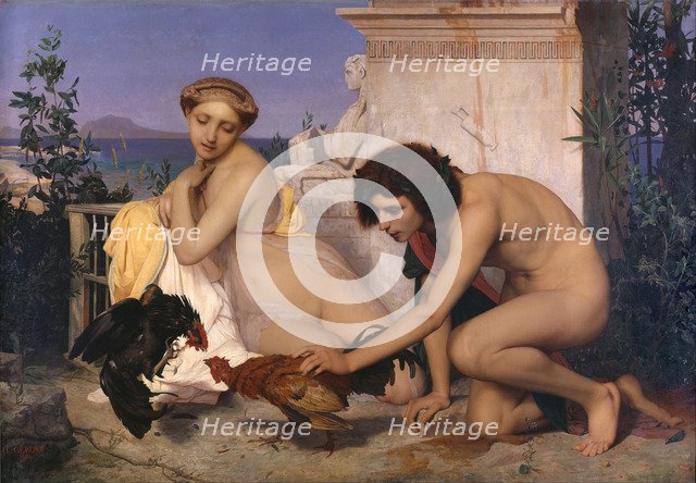 Young Greeks Attending a Cock Fight (The Cock Fight), 1846. Artist: Gerôme, Jean-Léon (1824-1904)
