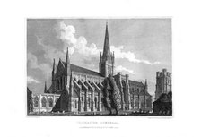 Chichester Cathedral, Chichester, West Sussex, 1829.Artist: Fenner, Sears & Co