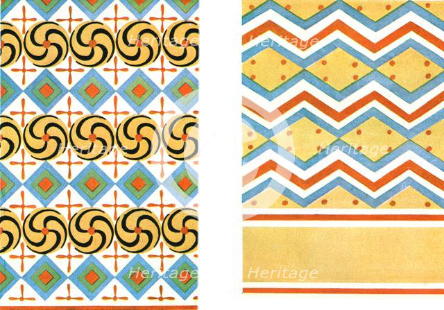 Painted ceilings in the Tomb of Amenemheb at Thebes, Egypt, (1928). Creator: Unknown.