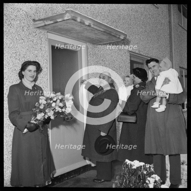 House opening ceremony, Ramsbury Avenue, Penhill, Swindon, Wiltshire, 1955. Creator: Unknown.