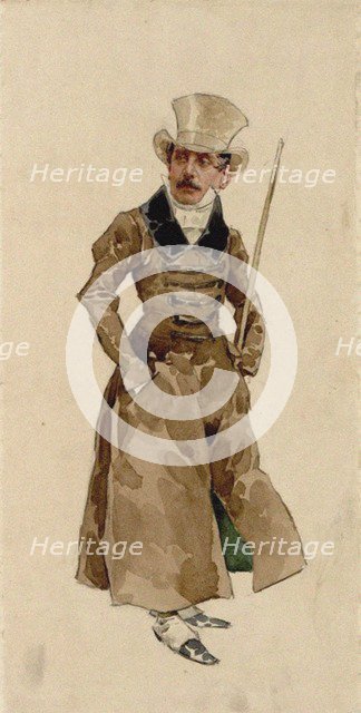 Figure with face of Giacomo Puccini, 1896.