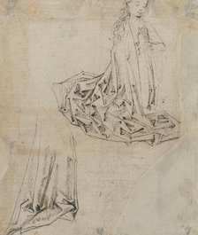 Female Figure Kneeling in Prayer [verso], c. 1490. Creator: Master of the Drapery Studies.