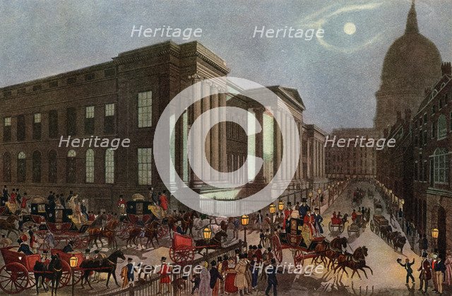 'The Royal Mails starting from the General Post Office, London', 1830 (1927).Artist: R Reeves
